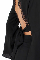Black Cut Out Bell Sleeve Co-ord - Leia