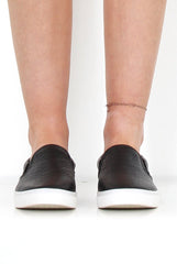 Lema Black And White Snakeskin Platform Trainers