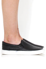 Lema Black And White Snakeskin Platform Trainers