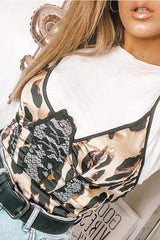 Leopard Print Lace Panelled Bodysuit - Lenya