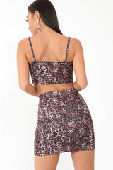 Leopard Print Crop Top And Mini Skirt Co-ord - Brixten