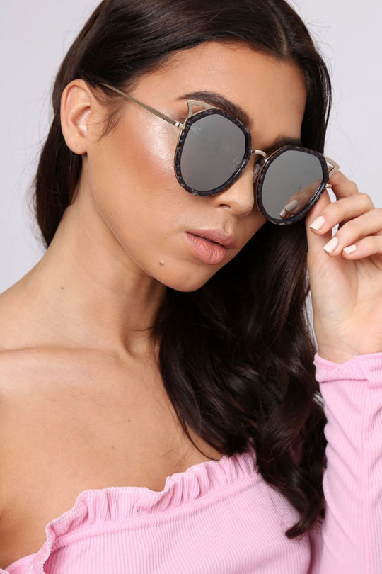 Leopard Print Cat Eye Sunglasses - Jesi