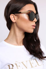 Leopard Gold Cage Detail Sunglasses - Riko