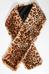 Leopard Print Faux Fur Short Scarf - Hollianna