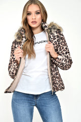 Leopard Print Puffer Coat - Soph