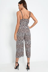Leopard Print Plunge Wrap Culotte Jumpsuit - Talani