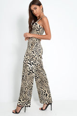 Leopard Print Crop Top And Wide Leg Trouser Co-ord - Talyn