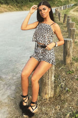 Leopard Print Cropped Cami Top - Marjaan