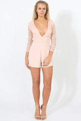 Rose Plunge Playsuit - Lesley