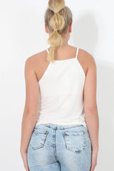 White Crochet Strappy Top - Lexah