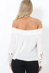 Lexie White Off The Shoulder Crop Top