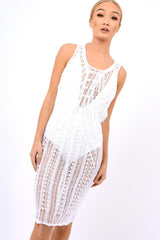 White Knit Maxi Dress - Leyla