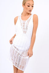 White Knit Maxi Dress - Leyla