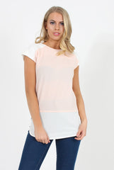 Pink Block Cap Sleeve Tee - Jayla