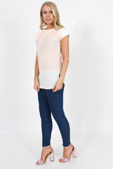 Pink Block Cap Sleeve Tee - Jayla