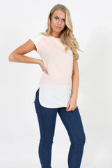 Pink Block Cap Sleeve Tee - Jayla