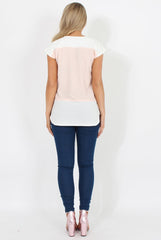 Pink Block Cap Sleeve Tee - Jayla