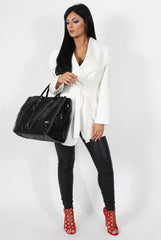 Lexis Black PU High Waisted Jeans