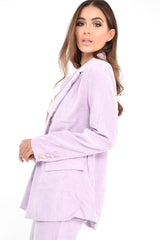 Lilac Corduroy Gold Button Blazer - Charissa