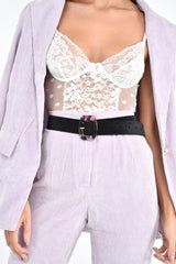 Black Velvet Floral Clasp Belt - Aaryanna