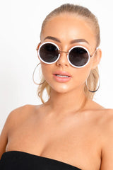 Lilac Frame Round Sunglasses - Emonie