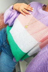 Lilac Nude and White Striped Jumper - Ammie