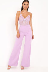 Lilac Sheer Lace Bodysuit - Katia