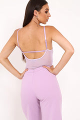 Lilac Sheer Lace Bodysuit - Katia