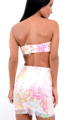 Pink Sequin Boob Tube and Skirt Co ord - Lilia