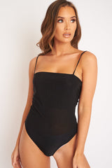Black Square Neck Slinky Bodysuit - Sadie