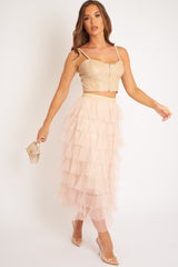 Beige PU Zip Front Bralet - Linsa