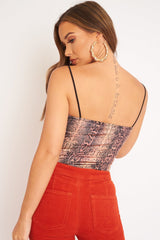 Leopard Print Square Neck Slinky Bodysuit - Sadie