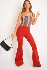 Leopard Print Square Neck Slinky Bodysuit - Sadie