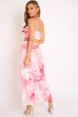 Pink Tie Dye Midi Skirt and Crop Top Co-ord - Lisa