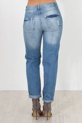 Mid Blue Boyfriend Jeans-Lilly