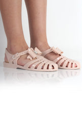 Lily Nude Bow Diamante Jelly Shoes