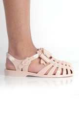 Lily Nude Bow Diamante Jelly Shoes