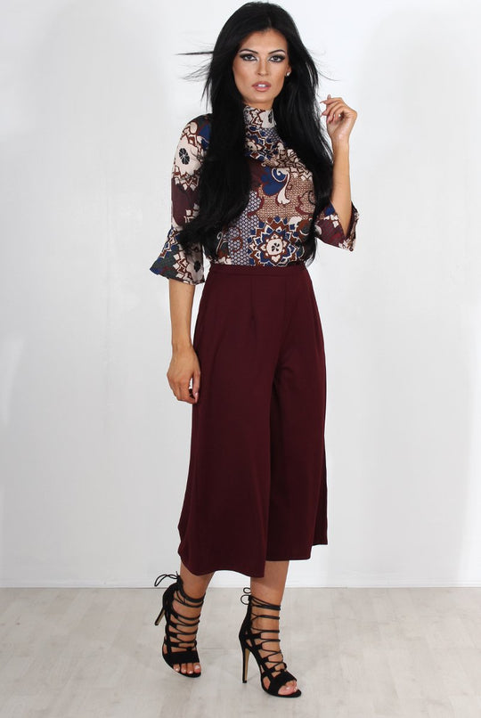 Lima Wine Culotte Trousers
