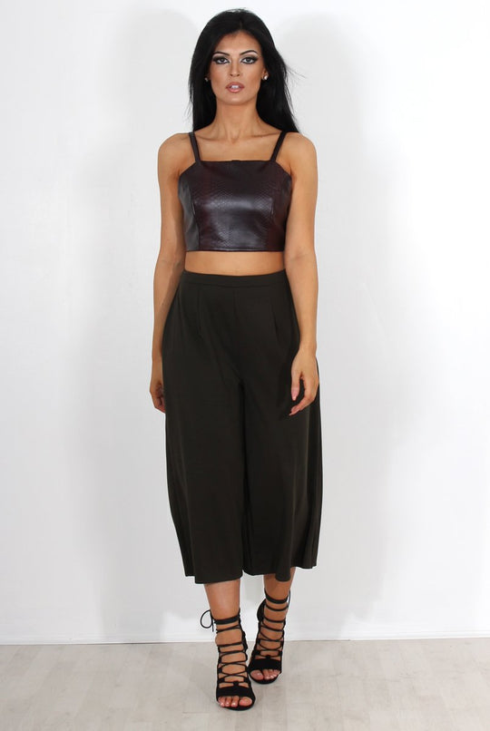 Lima Khaki Culotte Trousers