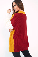 Mustard Colour Block Jumper Dress - Karrie