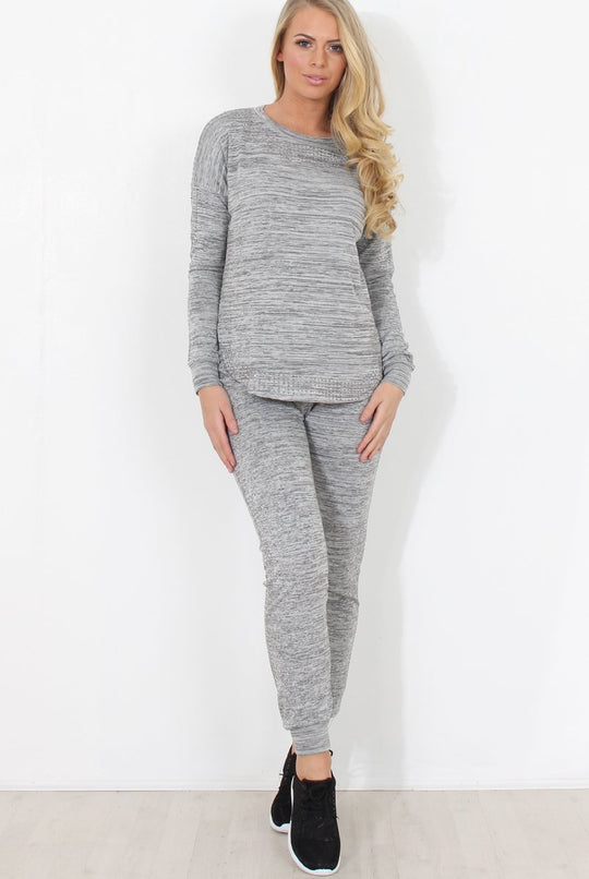 Light Grey Diamonte Loungewear - Linnea