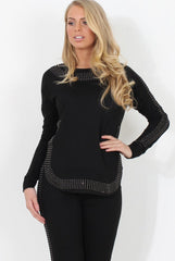 Black Diamonte Loungewear - Linnea