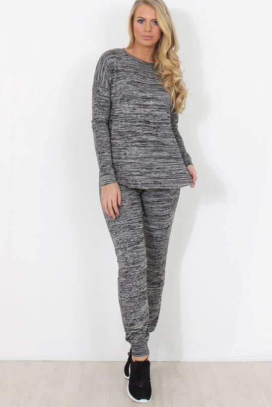 Dark Grey Diamonte Loungewear - Linnea