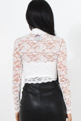 Lissa White Lace Crop Top