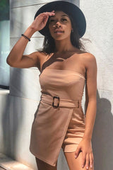 Stone Bandeau Belted Playsuit - Malie