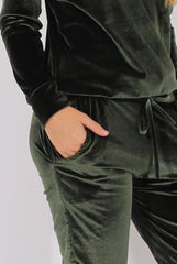 Green Velvet Tracksuit - Liv