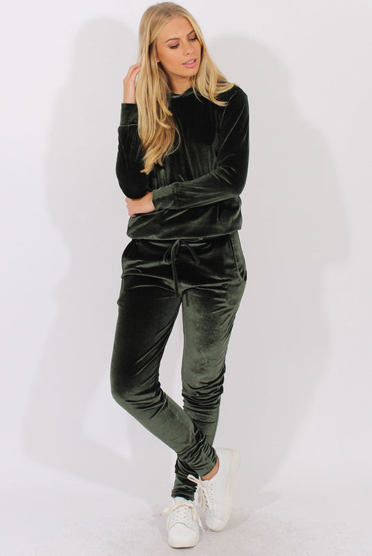 Green Velvet Tracksuit - Liv