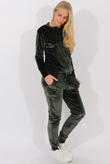 Green Velvet Tracksuit - Liv