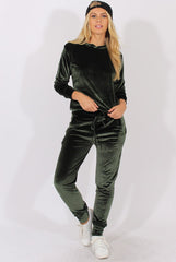 Green Velvet Tracksuit - Liv