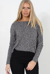 Liv Grey Ribbed Top